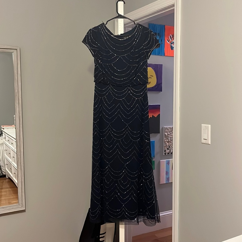Adrianna Papell Navy Gown.